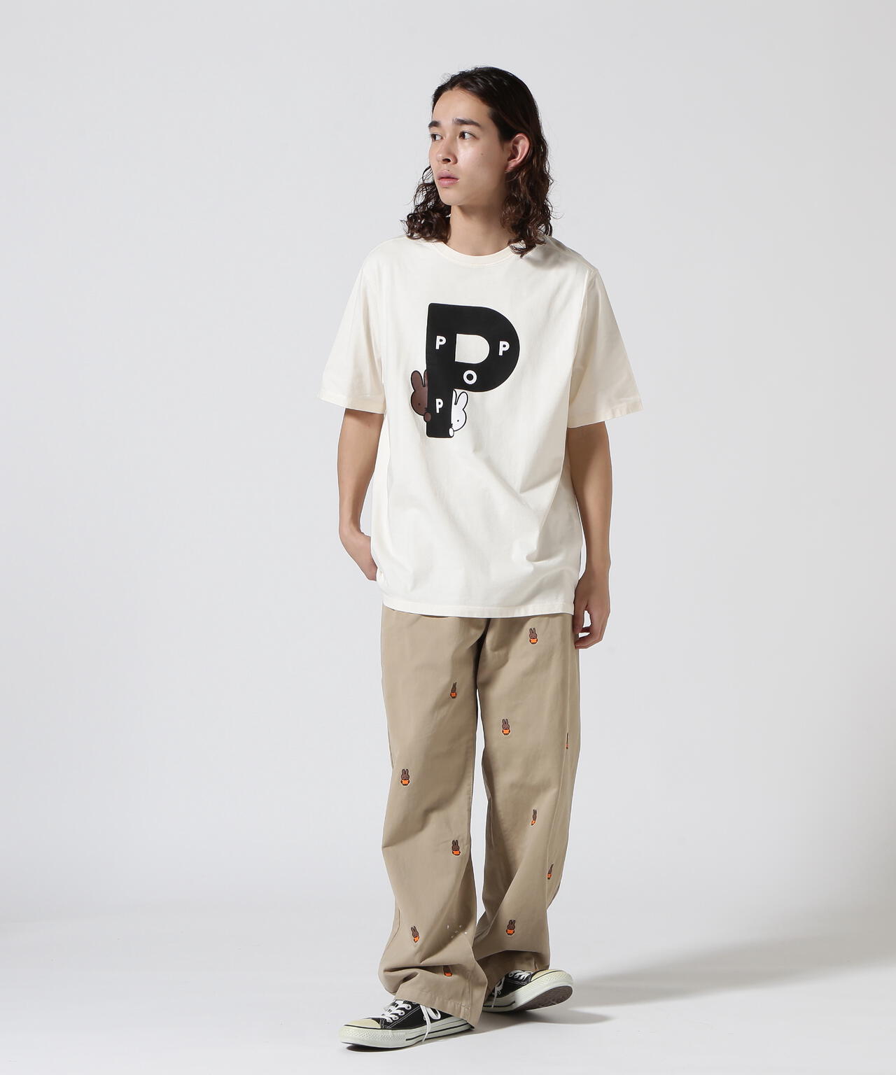 POP TRADING COMPANY/Pop & Miffy Big P T-Shirt