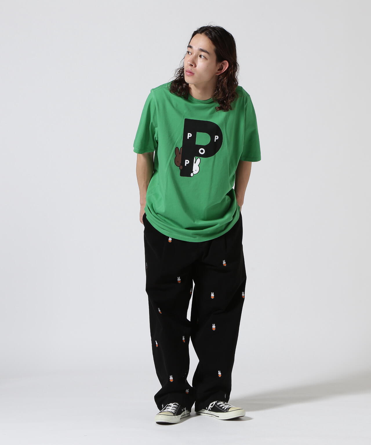 POP TRADING COMPANY/Pop & Miffy Big P T-Shirt