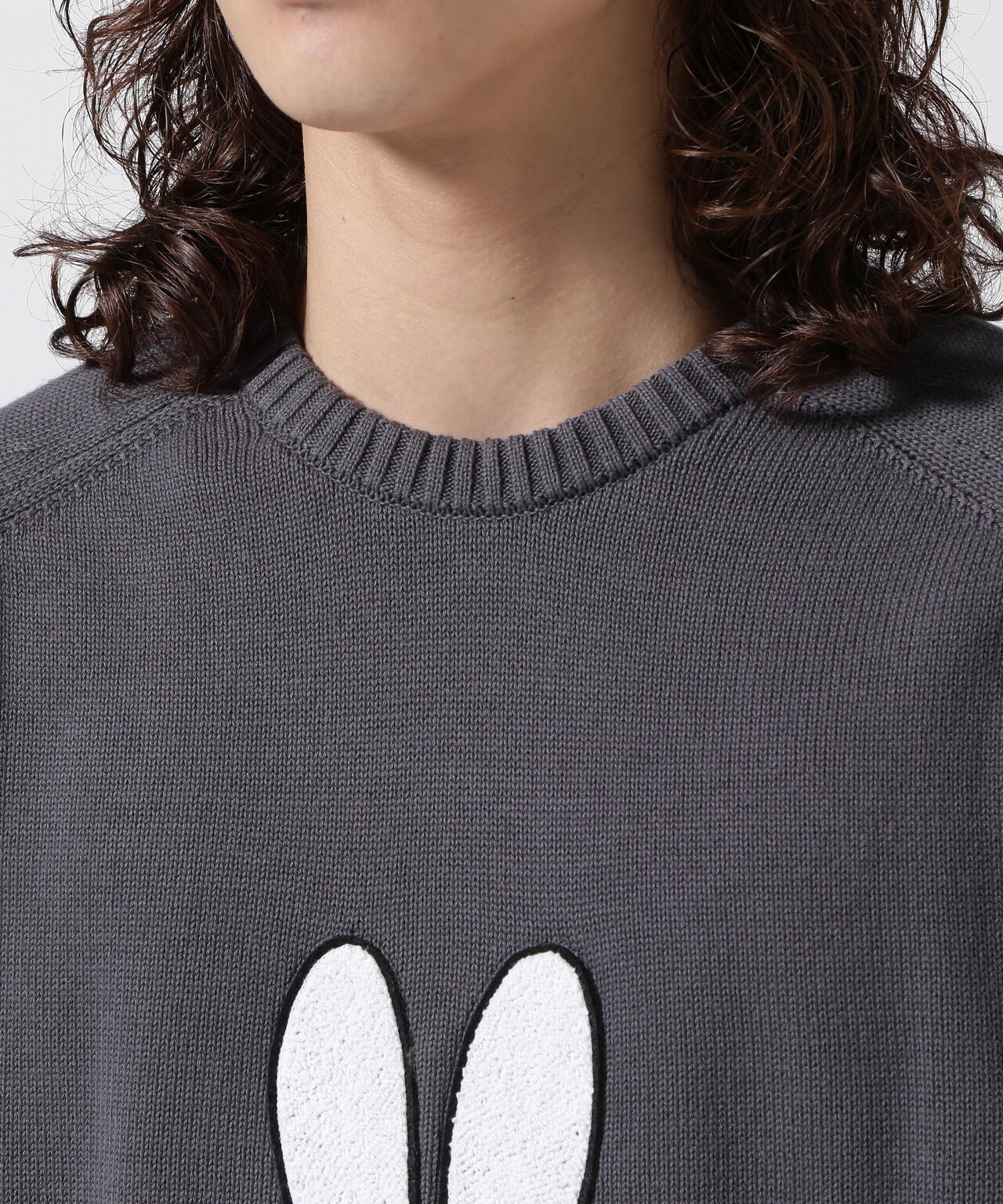 POP TRADING COMPANY/Pop&Miffy Applique Knitted Crewneck