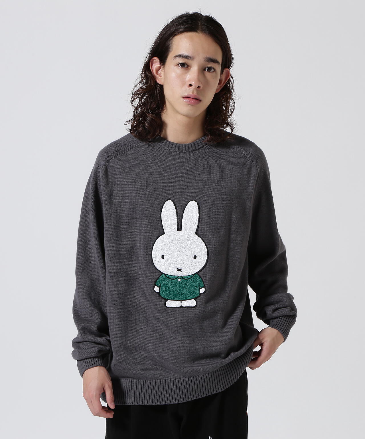 POP TRADING COMPANY/Pop&Miffy Applique Knitted Crewneck