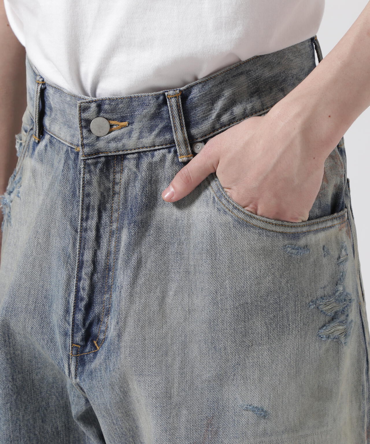 ANCELLM/アンセルム/REMAKE SELVEDGE TAPERED 5P DENIM PANTS | GARDEN