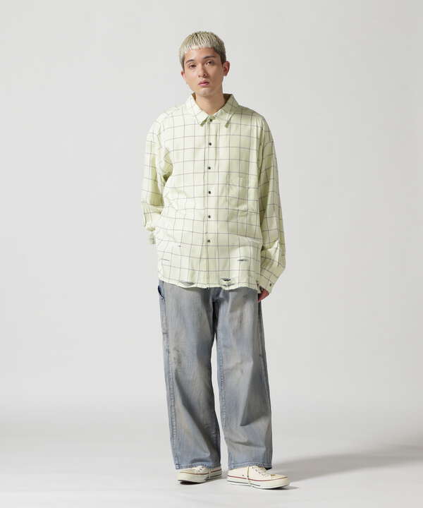 ANCELLM/アンセルム/RAYON CHECK CRASH LS SHIRT