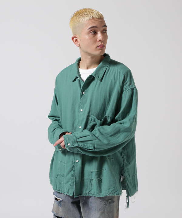 ANCELLM/アンセルム/DOUBLEGAUZE CRASH L/S SHIRT