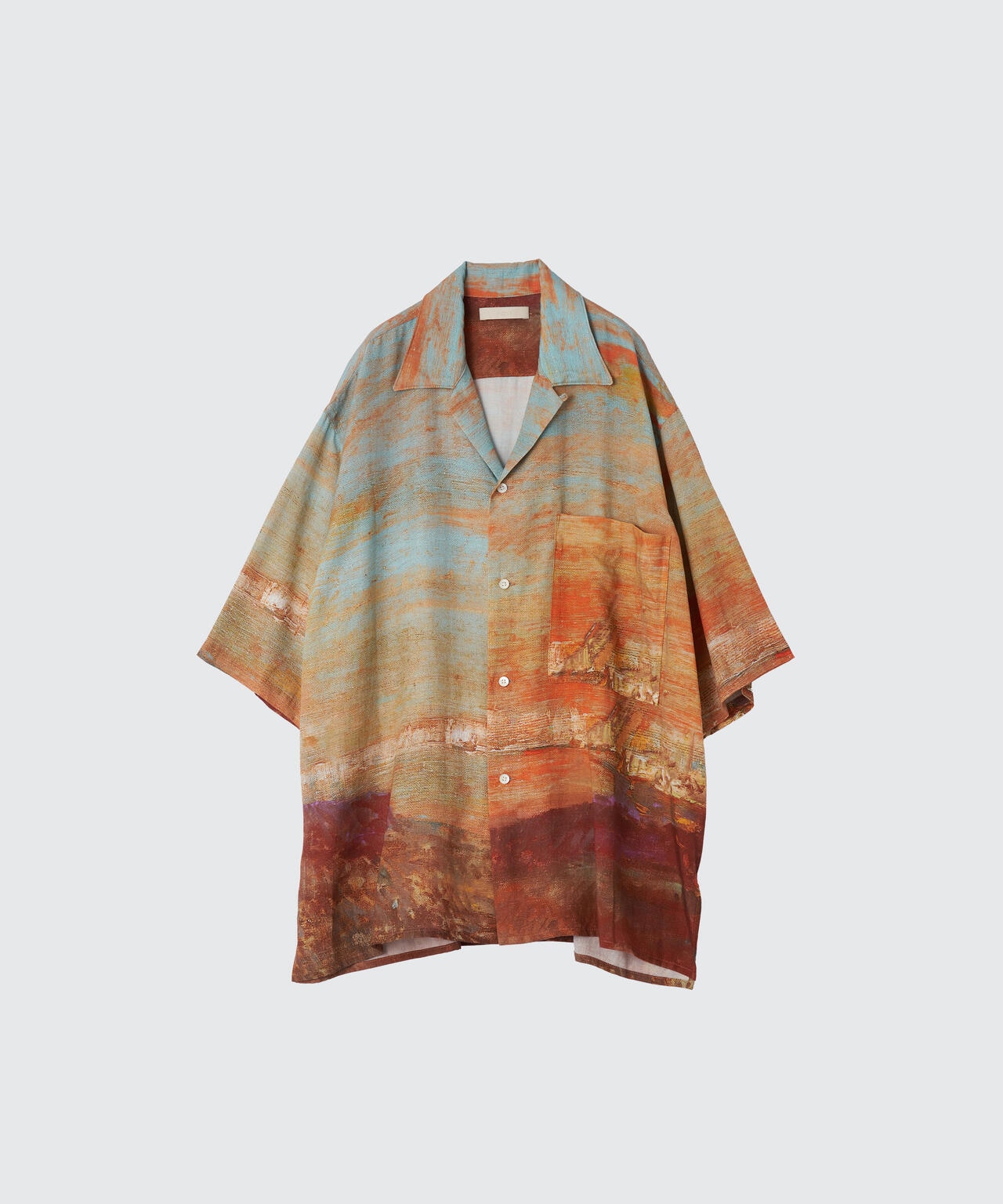 YOKE/ヨーク/LANDSCAPE PRINTED OPEN COLLAR SHIRT