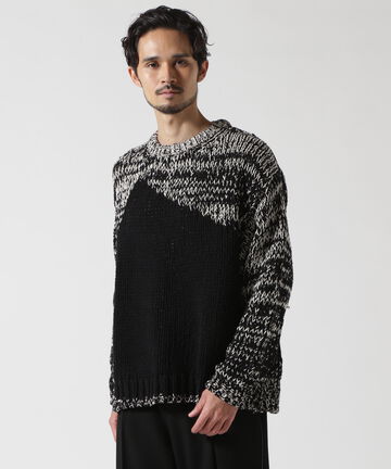 YOKE/ヨーク/Intarsia Crewneck Sweater