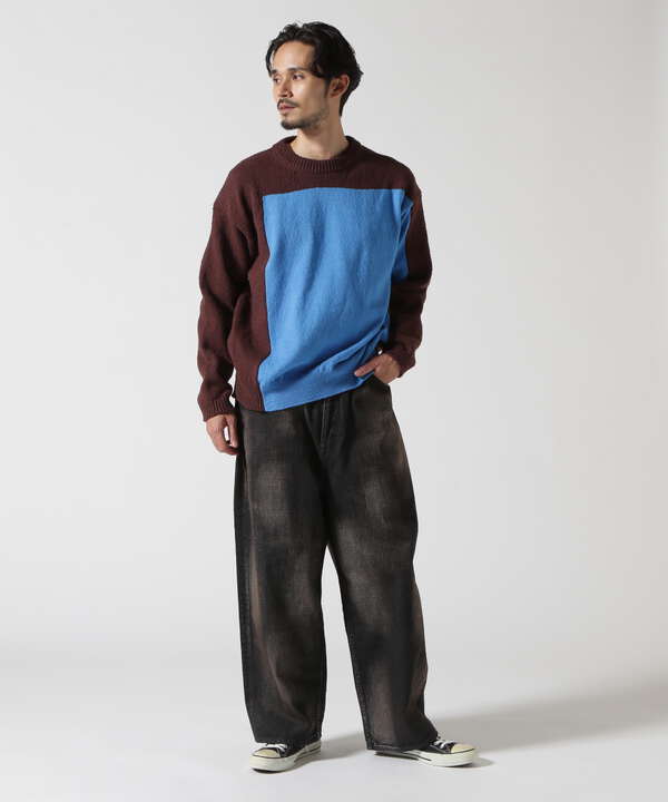 YOKE/ヨーク/Intarsia Crewneck Sweater