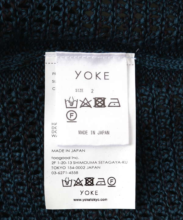 YOKE/ヨーク/MESH KNITTED CREWNECK SWEATER
