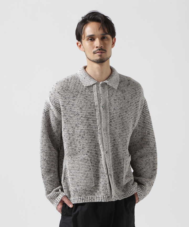 YOKE/ヨーク/MESH KNITTED BUTTONED CARDIGAN