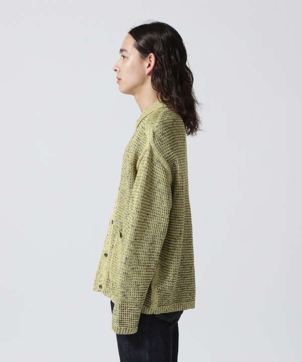 YOKE/ヨーク/MESH KNITTED BUTTONED CARDIGAN