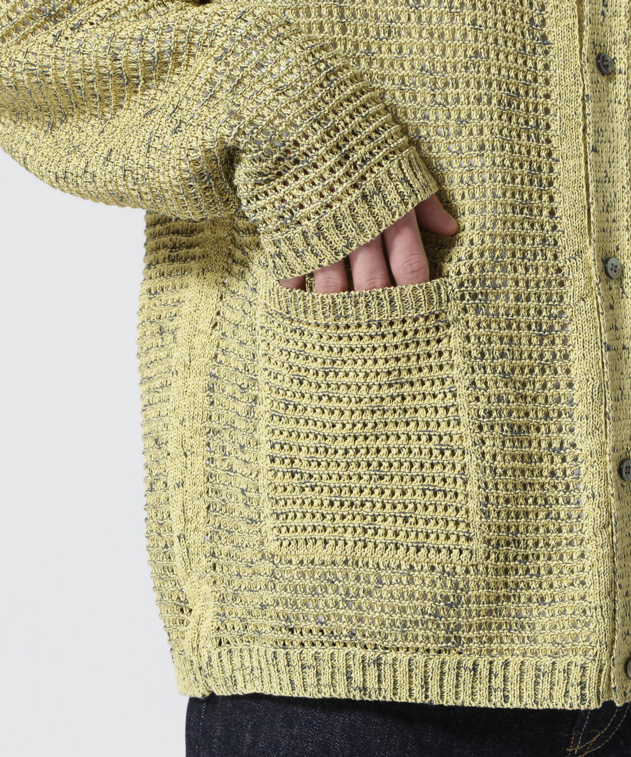 YOKE/ヨーク/MESH KNITTED BUTTONED CARDIGAN | GARDEN ( ガーデン 