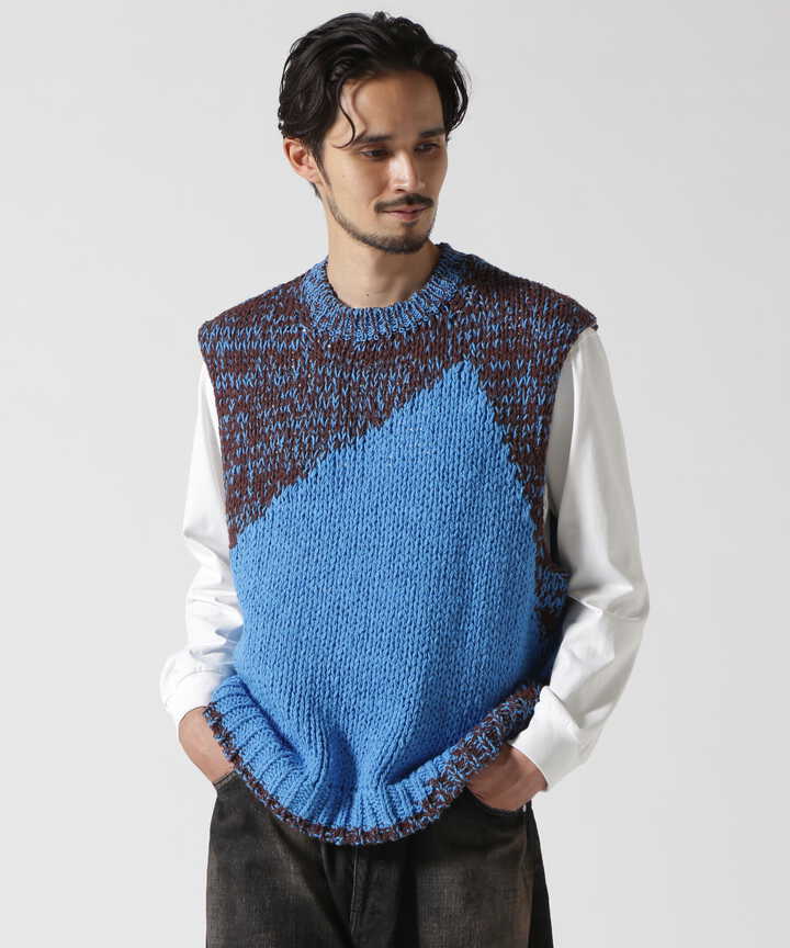 YOKE/ヨーク/Intarsia Crewneck Vest