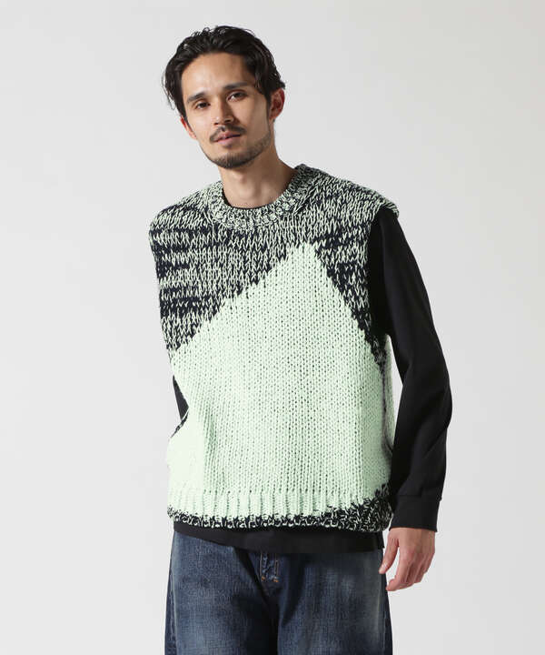 YOKE/ヨーク/Intarsia Crewneck Vest