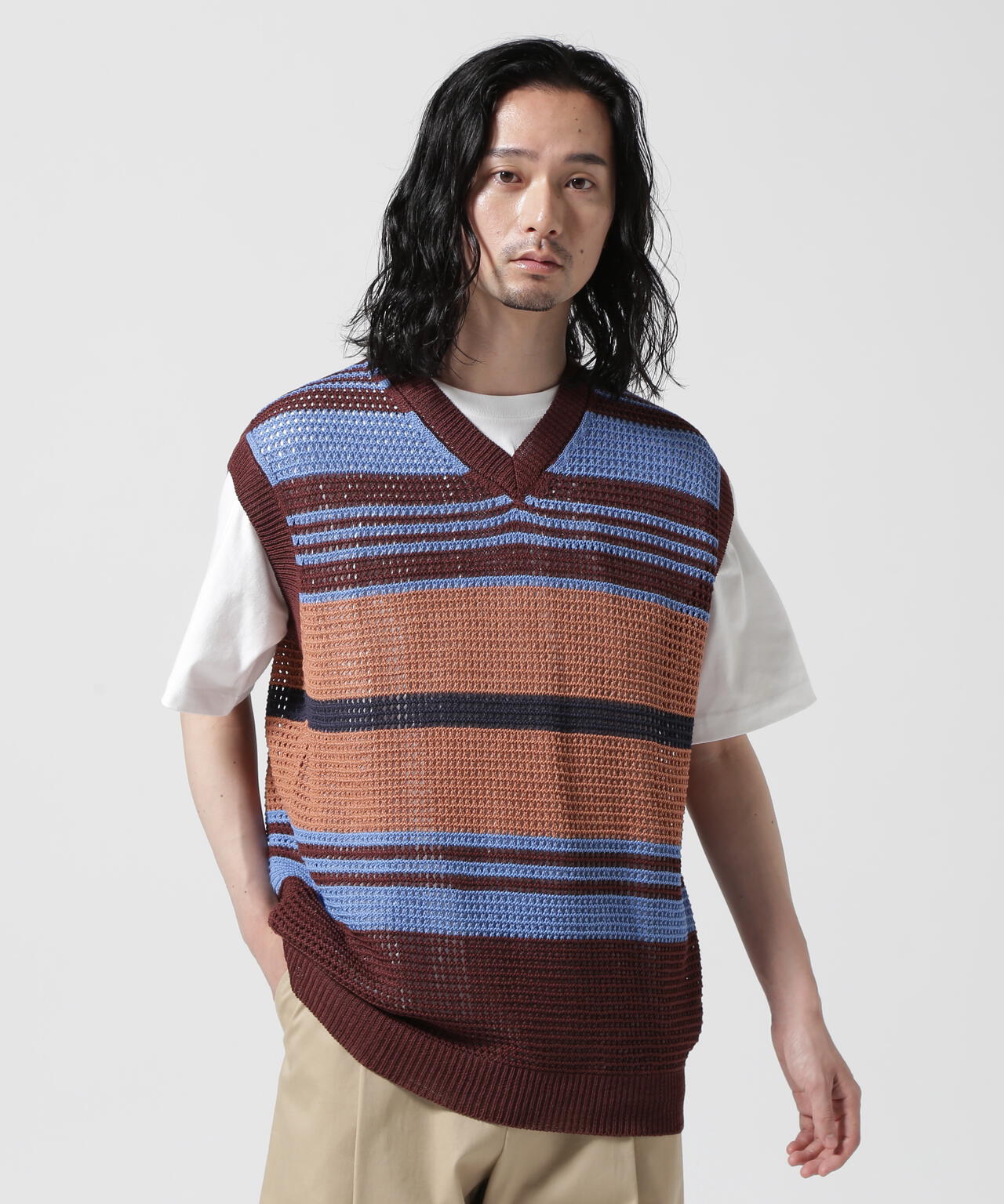 YOKE/ヨーク/BORDER MESH KNIT VEST | GARDEN ( ガーデン ) | US ONLINE STORE（US  オンラインストア）