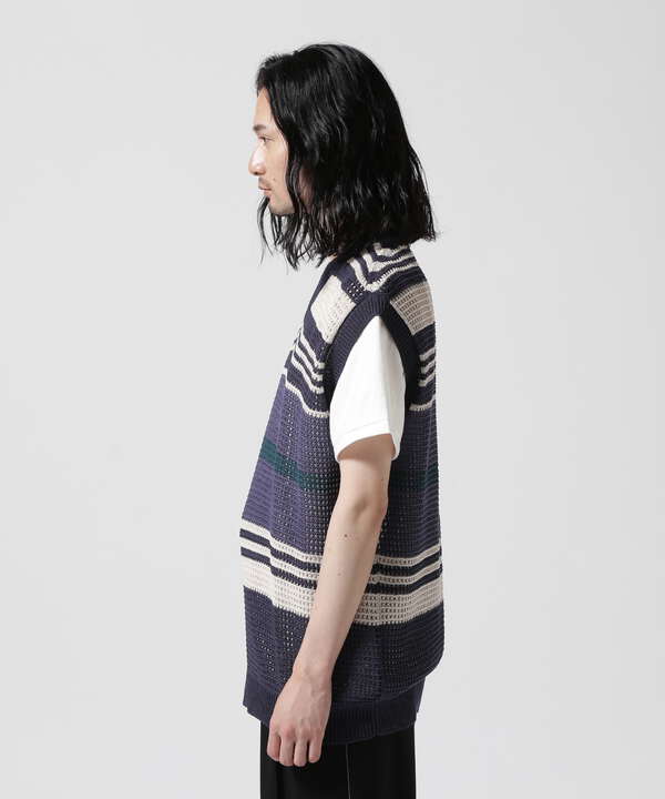 YOKE/ヨーク/BORDER MESH KNIT VEST