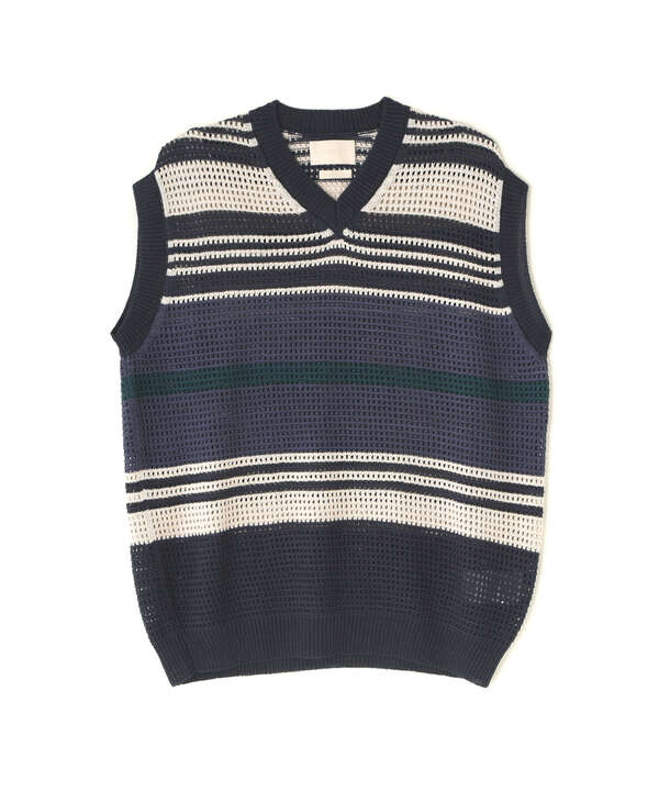 YOKE/ヨーク/BORDER MESH KNIT VEST