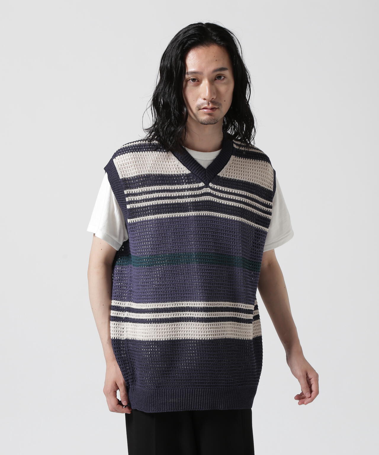 YOKE/ヨーク/BORDER MESH KNIT VEST | GARDEN ( ガーデン ) | US 