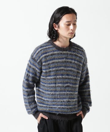 YOKE/ヨーク/MOHAIR BORDER SWEATER