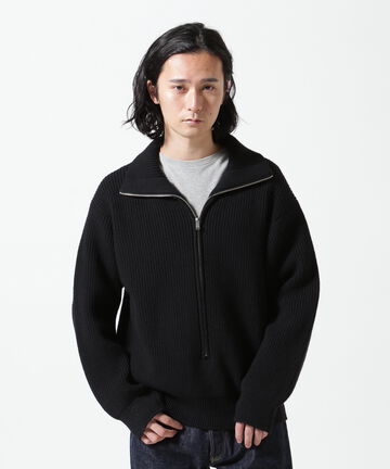 YOKE/ヨーク/ 3/4 FRONT ZIP HIGHNECK RIB SWEATER