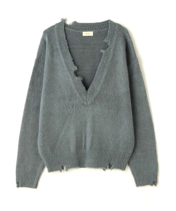 Toironier/トワロニエ/mohair v neck knit