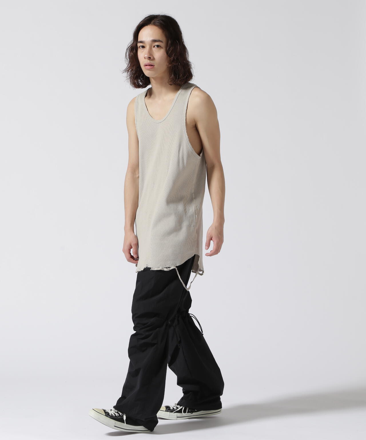 ANCELLM/アンセルム/DAMAGE WAFFLE CREW TANK TOP | GARDEN ( ガーデン ) | US ONLINE  STORE（US オンラインストア）