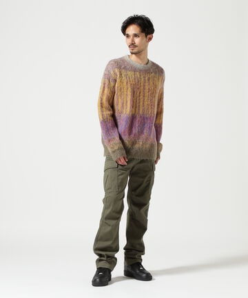 YOKE/ヨーク/KID MOHAIR WOOL BRUSHED TREE JAQUARD SWEATER