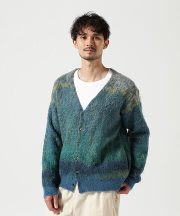 YOKE/ヨーク/KID MOHAIR WOOL BRUSHED TREE JAQUARD CARDIGAN