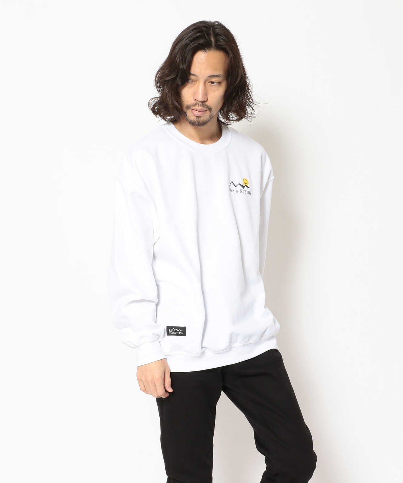 MANASTASH/マナスタッシュ OVAL SMILE SWEAT SHIRTS オーバルスマイル