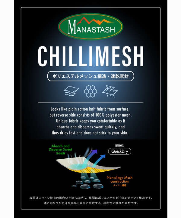 MANASTASH/マナスタッシュ/CHILLIMESH L/S TEE ICE LOGO