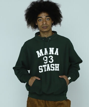 MANASTASH/マナスタッシュ/COLLEGE LOGO STAND COLLAR SWEAT