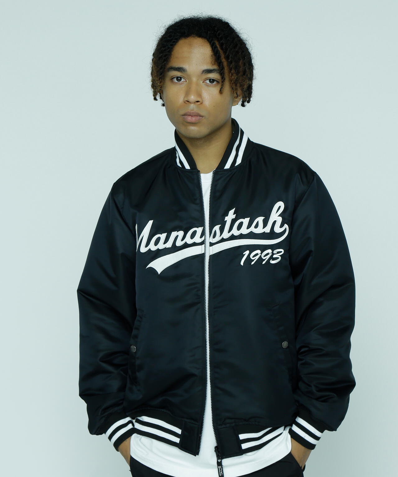 MANASTASH/REVERSIBLE NYLON VARSITY JACKET