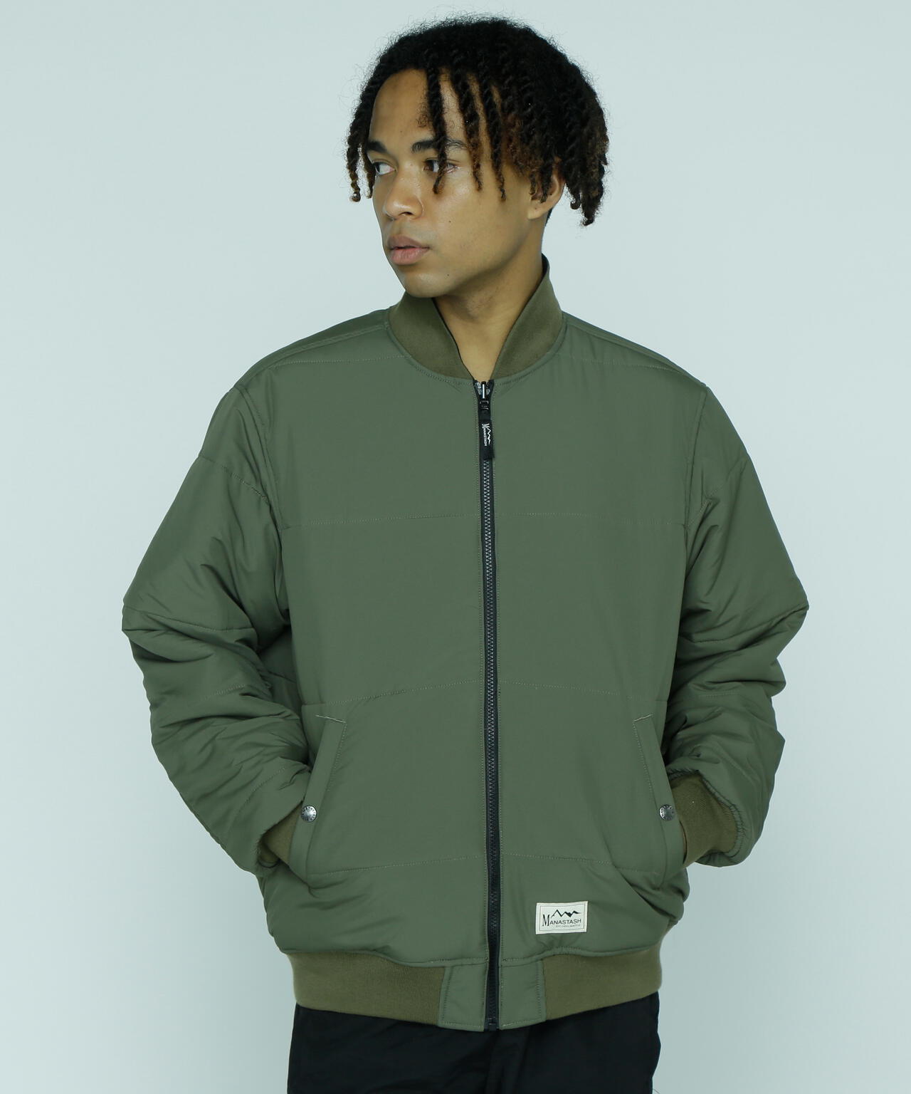 MANASTASH/REVERSIBLE NYLON VARSITY JACKET