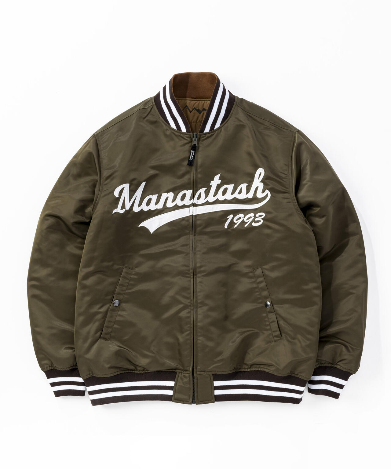 MANASTASH/REVERSIBLE NYLON VARSITY JACKET