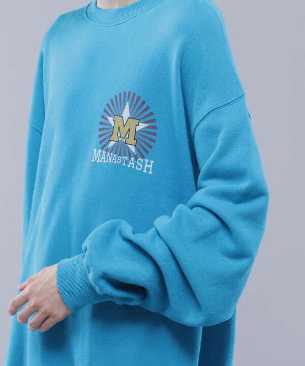 MANASTASH/マナスタッシュ/CASCADE SWEATSHIRTS CROSS LOGO