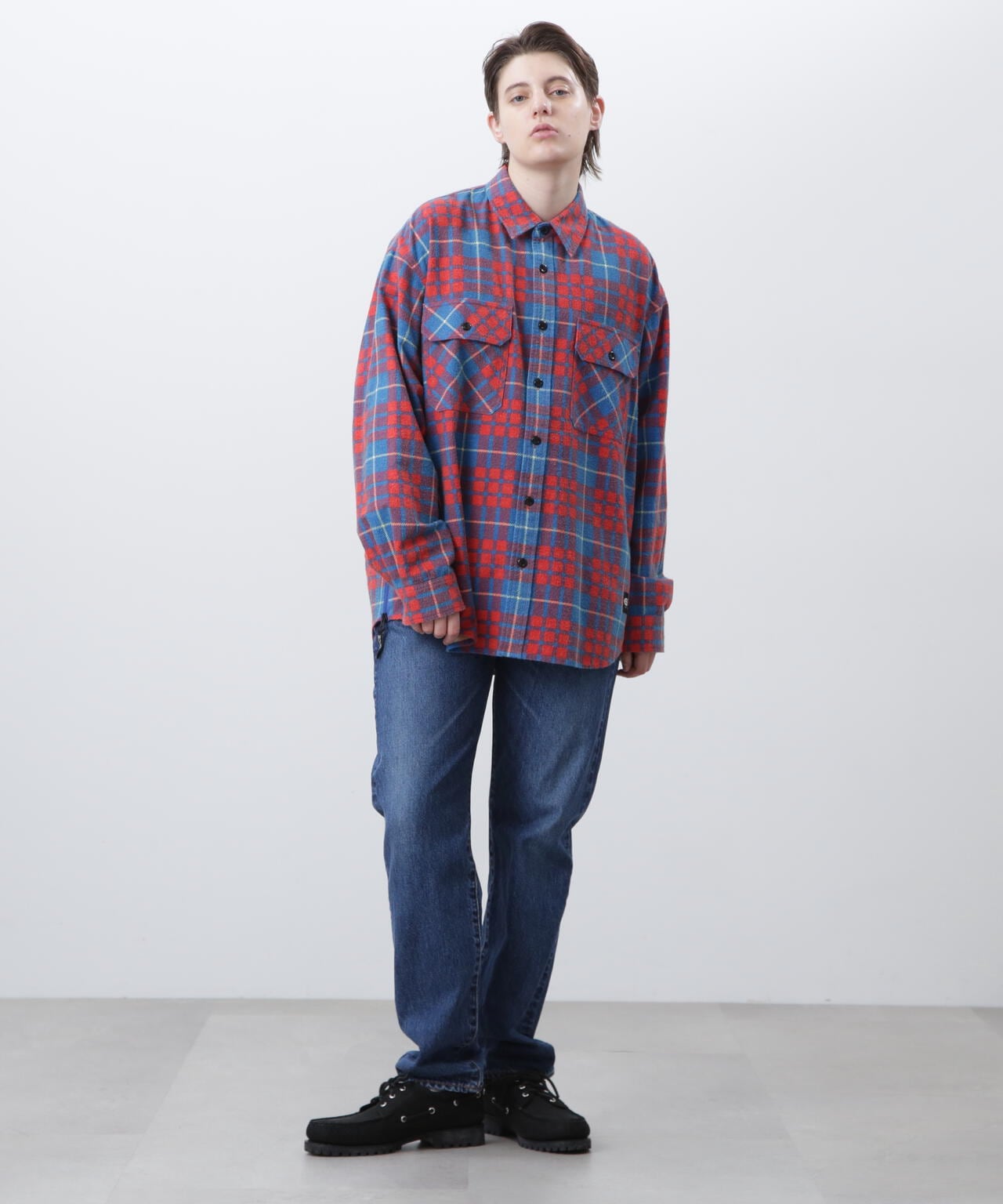 MANASTASH/マナスタッシュ/ZIP FLANNEL SHIRTS/ジップフランネルシャツ