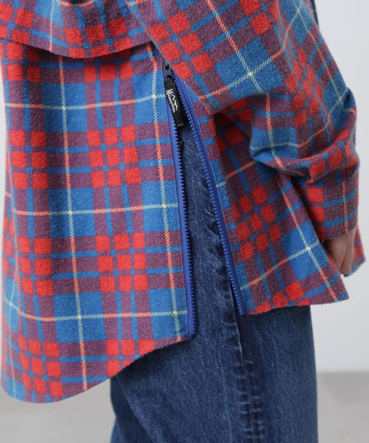 MANASTASH/マナスタッシュ/ZIP FLANNEL SHIRTS/ジップフランネルシャツ