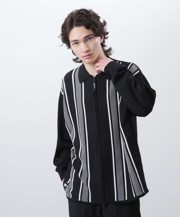 MANASTASH/マナスタッシュ/MCA STRIPE ZIP KNIT/ストライプジップニット