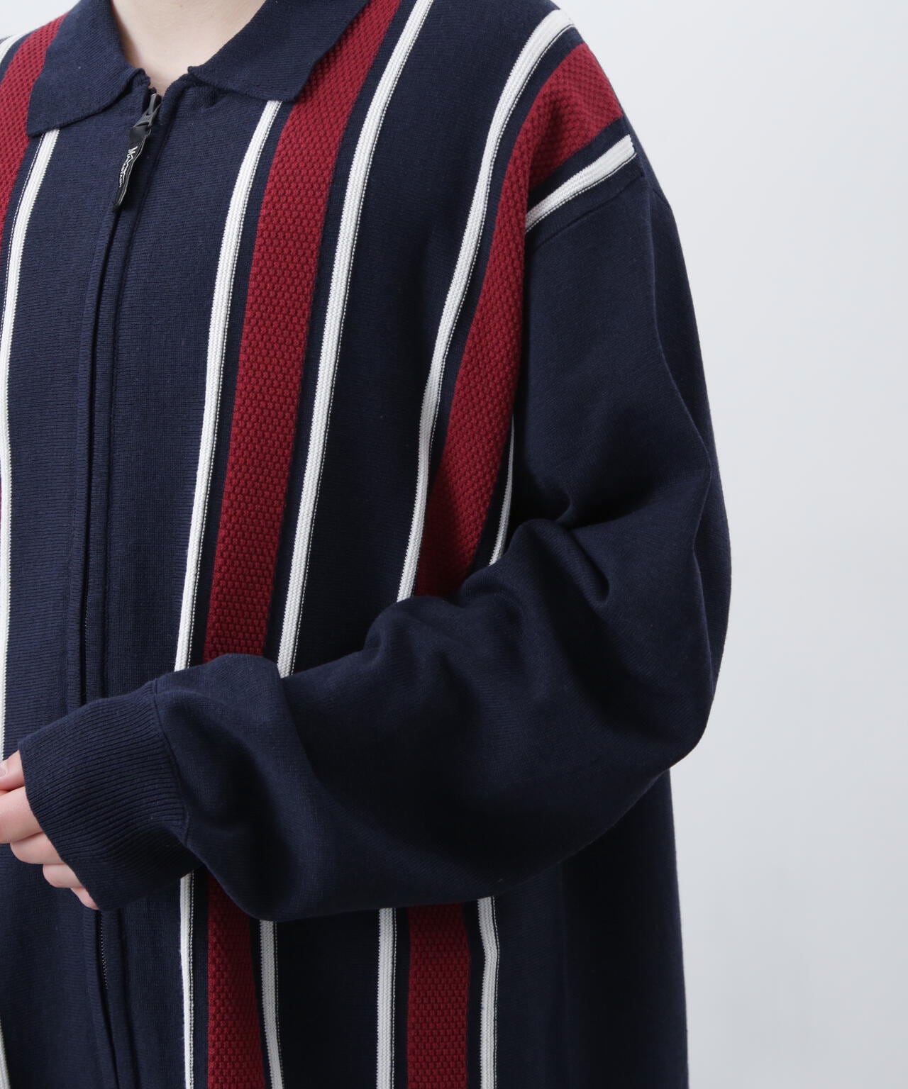 MANASTASH/マナスタッシュ/MCA STRIPE ZIP KNIT/ストライプジップニット