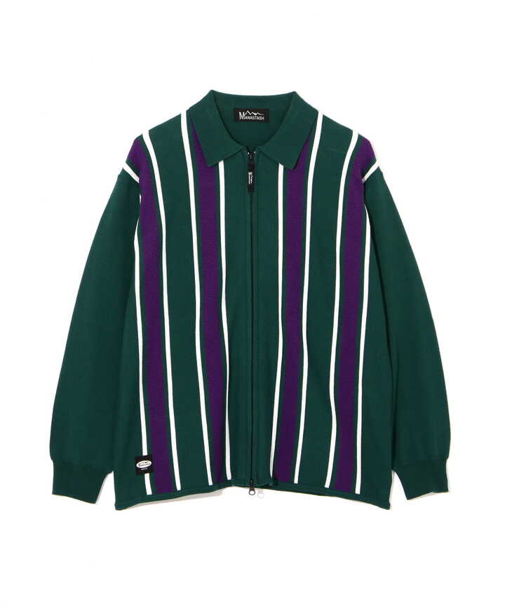 MANASTASH/マナスタッシュ/MCA STRIPE ZIP KNIT/ストライプジップニット