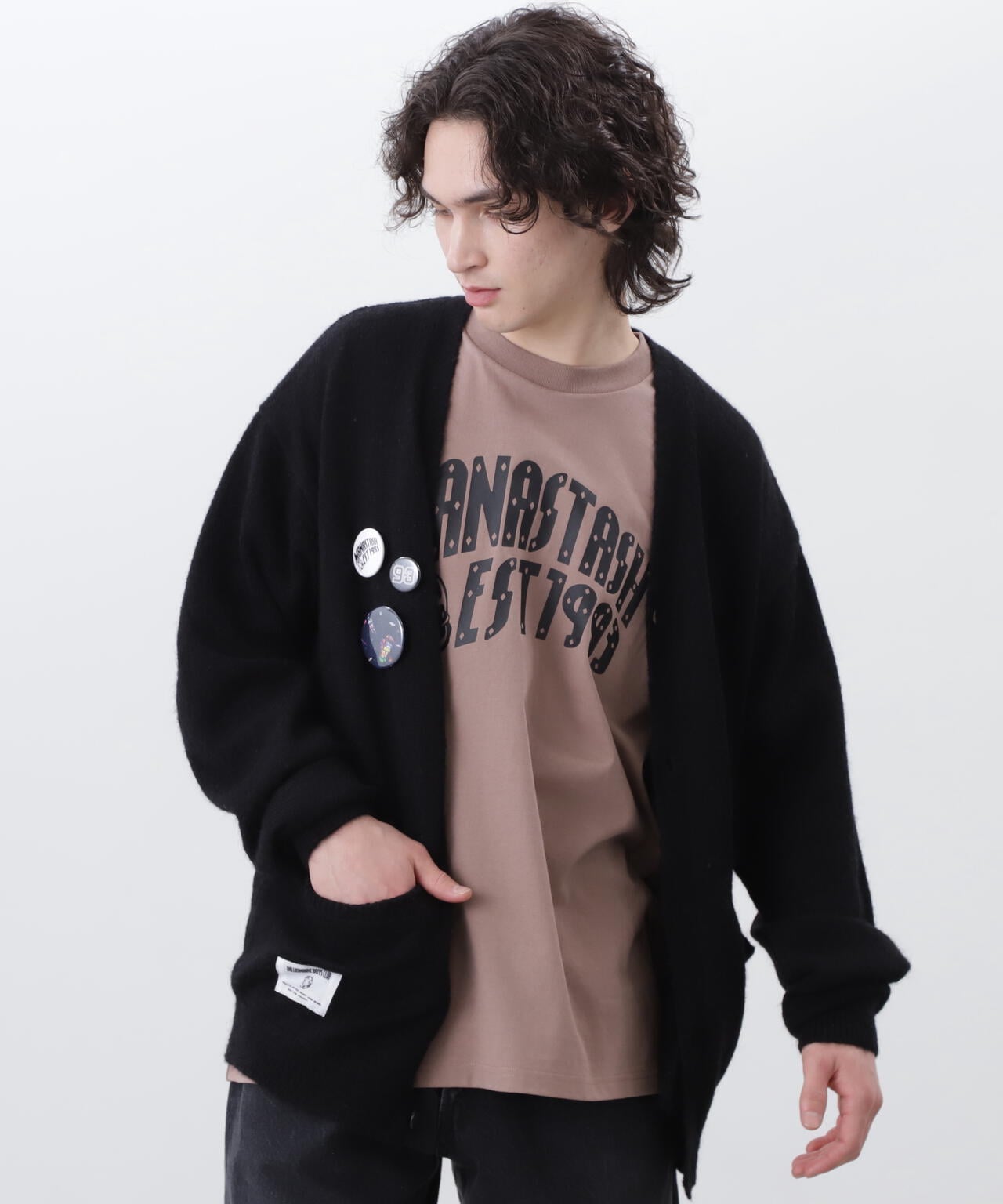 ×BILLIONAIRE BOYS CLUB/MOHAIR CARDIGAN WITH BADGE