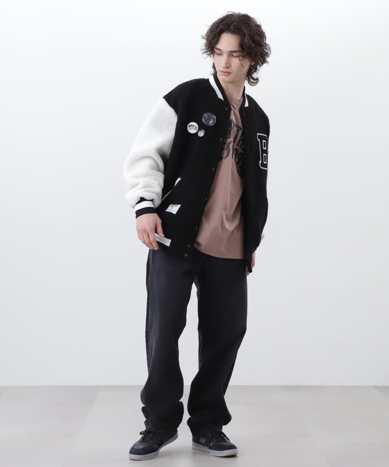 ×BILLIONAIRE BOYS CLUB/BOA VARSITYJACKET WITH BADG