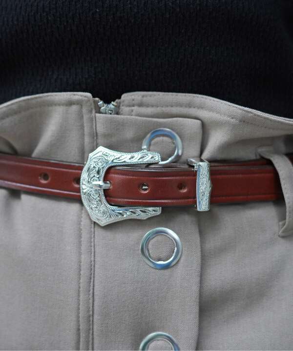 TORY LEATHER/3/4inch 3-Piece SilverBuckle SetBelt