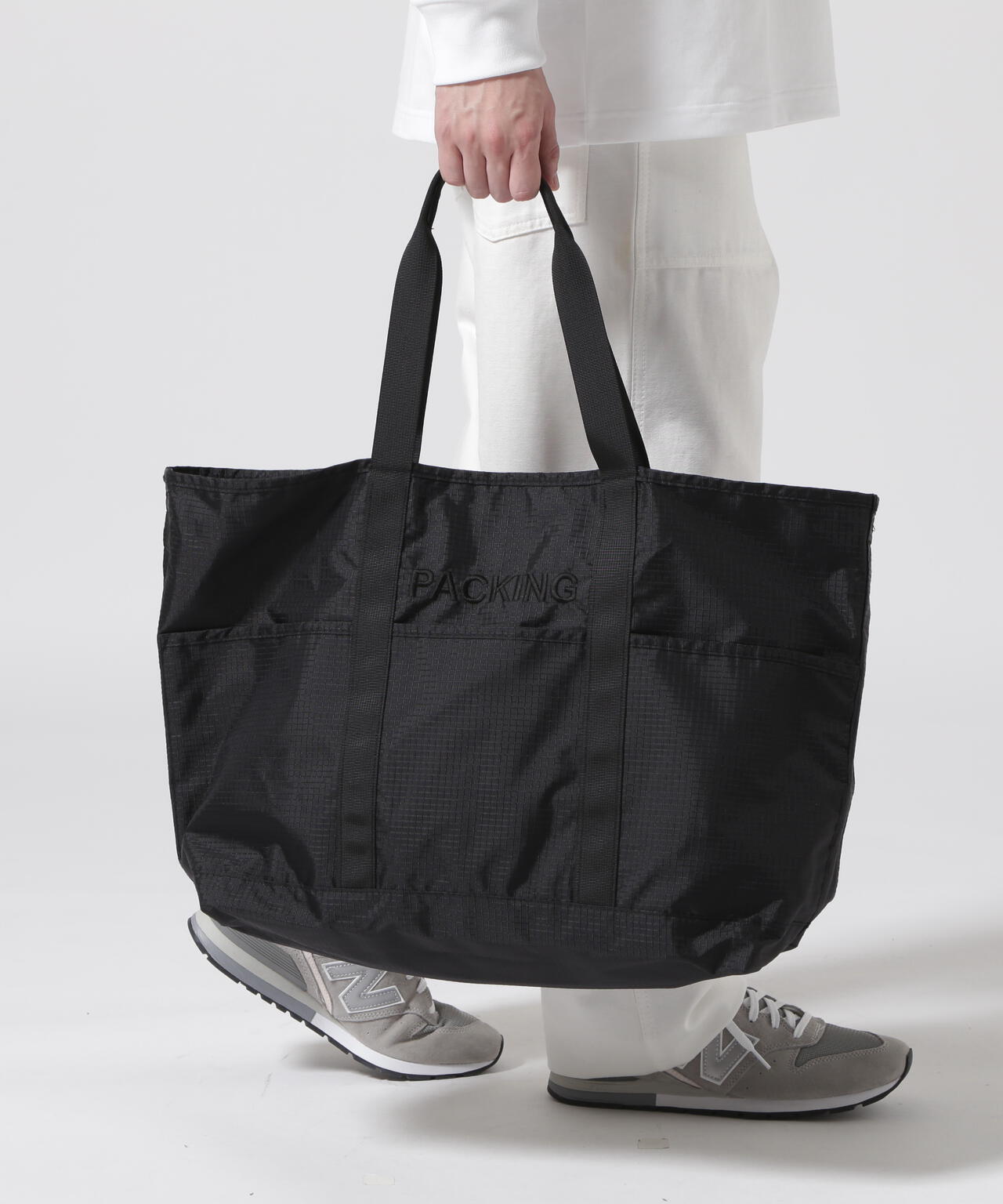 PACKING/パッキング/RIP STOP 5P UTILITY TOTE BLACK/PA-038