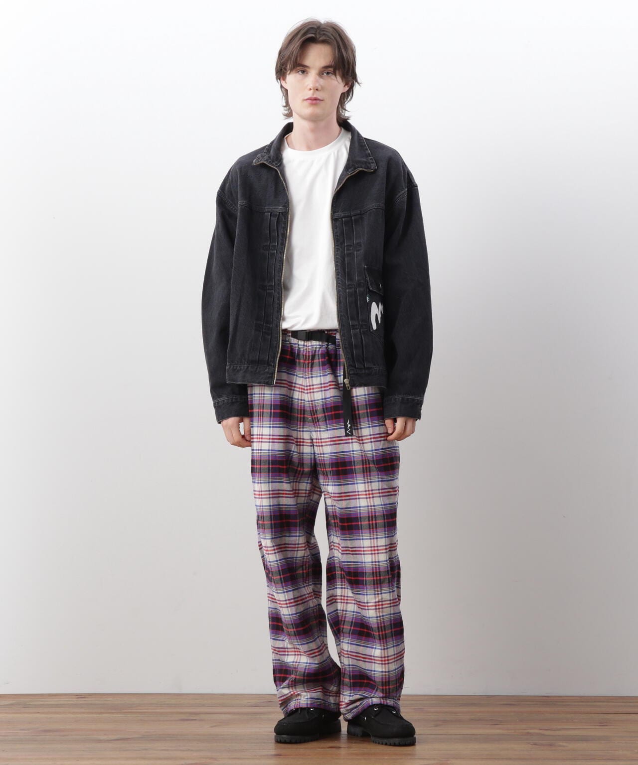 MANASTASH/マナスタッシュ/WASHED PLAID STRING PANTS