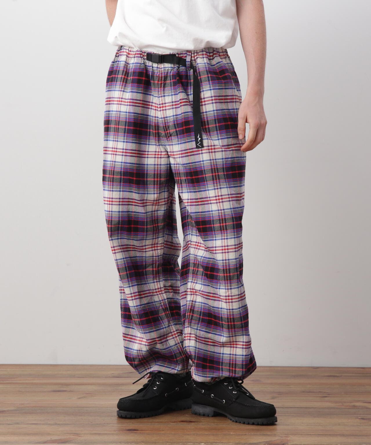 MANASTASH/マナスタッシュ/WASHED PLAID STRING PANTS