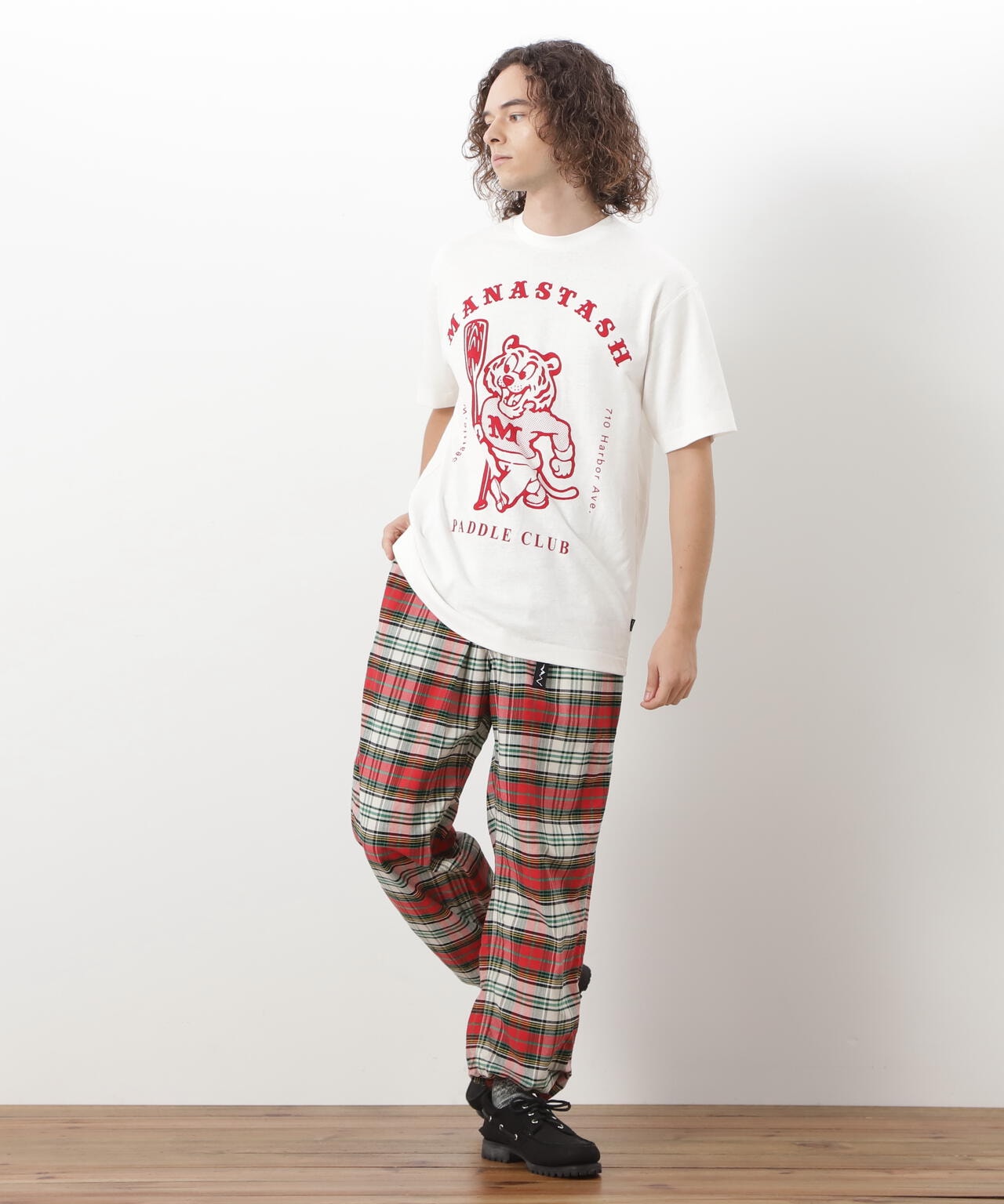 MANASTASH/マナスタッシュ/WASHED PLAID STRING PANTS