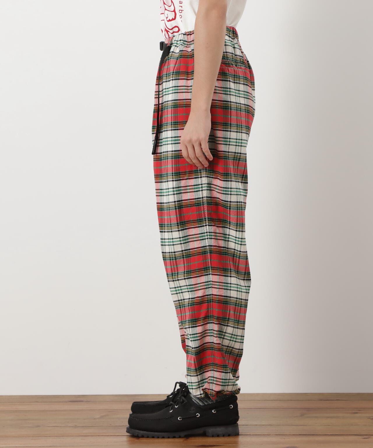 MANASTASH/マナスタッシュ/WASHED PLAID STRING PANTS