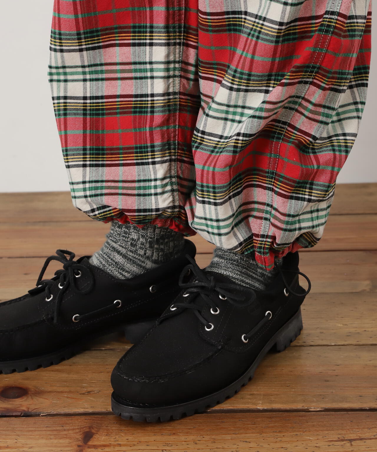 MANASTASH/マナスタッシュ/WASHED PLAID STRING PANTS