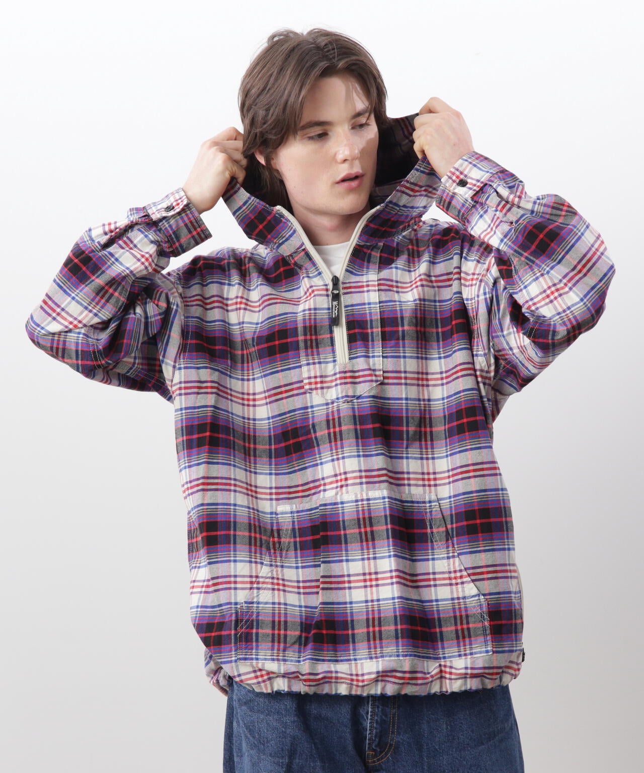 MANASTASH/マナスタッシュ/WASHED PLAID BAJA HOODIE