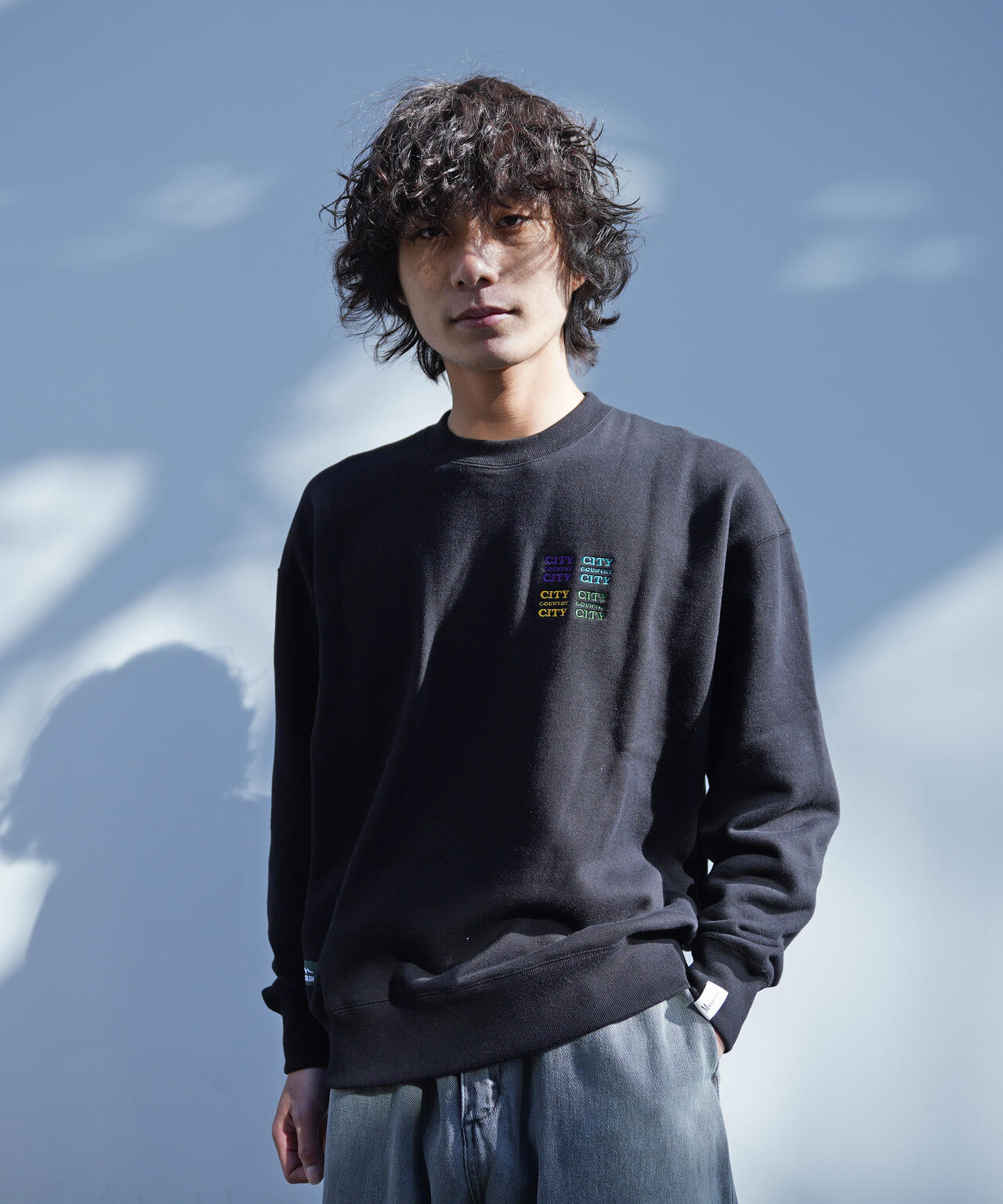 CITY COUNTRY CITY×MANASTASH/EMBROIDERED LOGO SWEAT