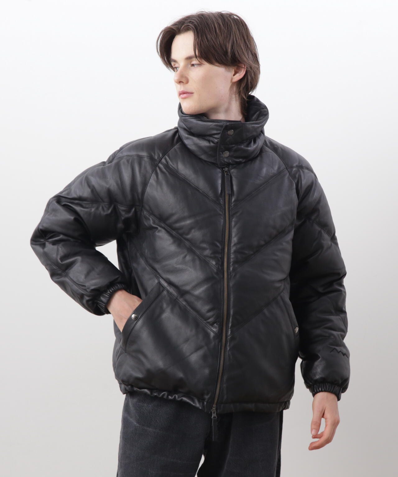 MANASTASH/マナスタッシュ/ V LEATHER DOWN JACKET